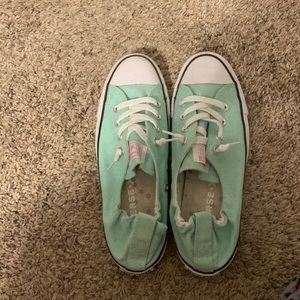 Green mint converse shoes